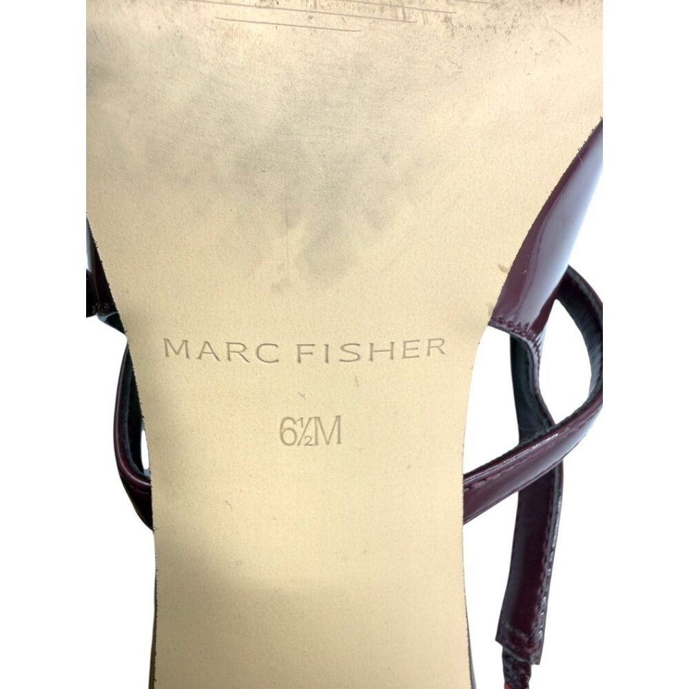 Marc Fisher Dark Red Patent Leather Lanai Slingback Pump 6.5M - Picture 5 of 7